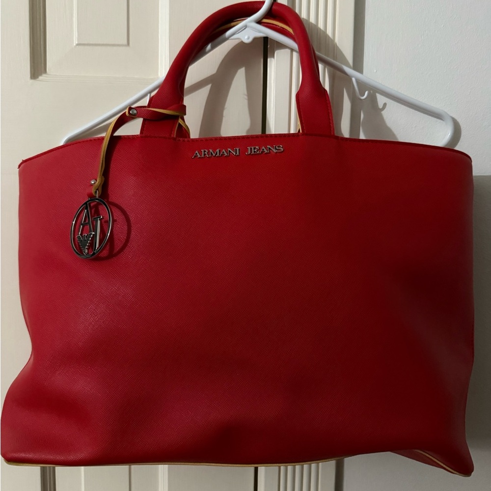 Armani Jeans Vibrant Red Tote Bag